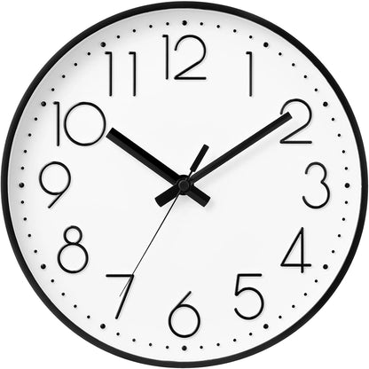 DAXSMY Wall Clock - 8 Inch Silent Non-Ticking Modern 3D Wall Clocks Battery Operated - Decorative Clock for Kitchen, Home Office, Bathroom, Bedroom(Rose Gold)