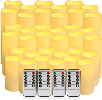 48- Pack of 3 Sizes of LED Flameless Candles.This Candle is Suitable for café, Fancy Restaurant, Bookstore and Other Scenes to Create a Relaxing and Romantic Atmosphere.