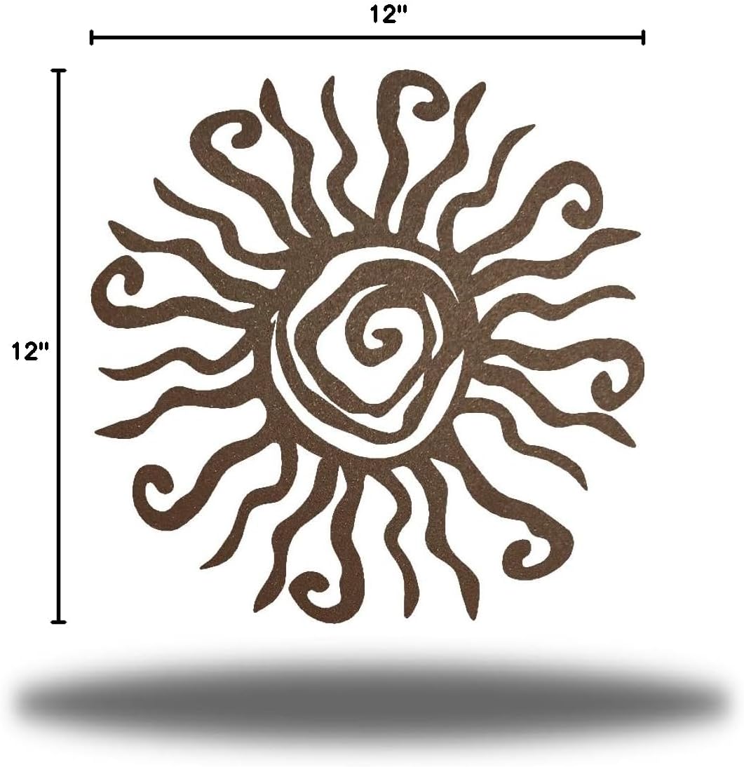 Riverside Designs Wacky Sun Metal Wall Art Indoor/Outdoor Decor - 24" Teal Rust Proof Wall Sculpture - Made in USA - Ideal for Bedroom, Garden, Home, Patio and Farmhouse