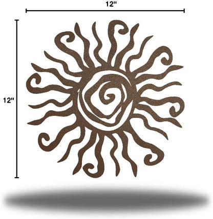 Riverside Designs Wacky Sun Metal Wall Art Indoor/Outdoor Decor - 24" Teal Rust Proof Wall Sculpture - Made in USA - Ideal for Bedroom, Garden, Home, Patio and Farmhouse