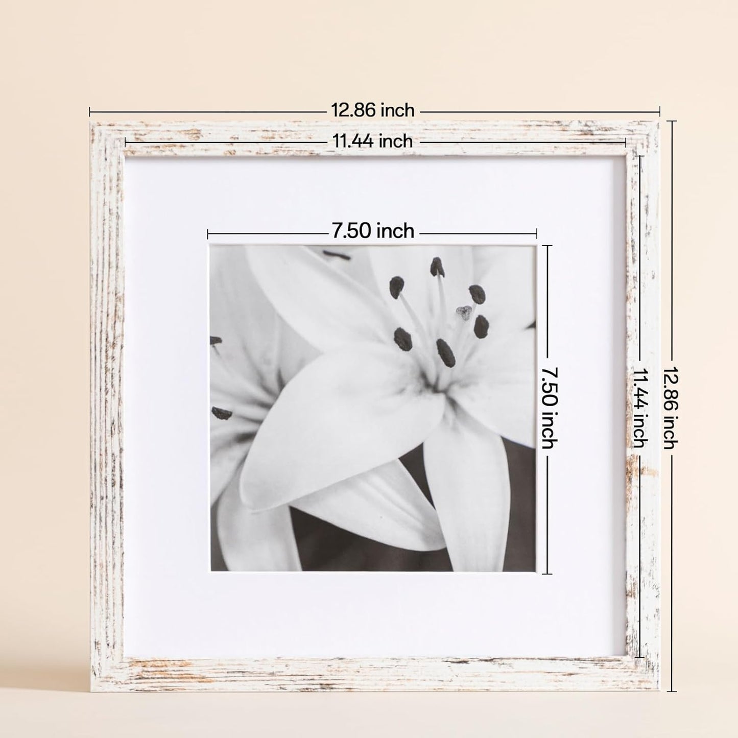 eletecpro 12x12 Picture Frames Set of 9 with Clear Acrylic Cover, Display 8x8 Photos with Mat or 12x12 Without, Classic and Sturdy Square Collage Gallery Wall Decor, Easy Wall Mount, Black