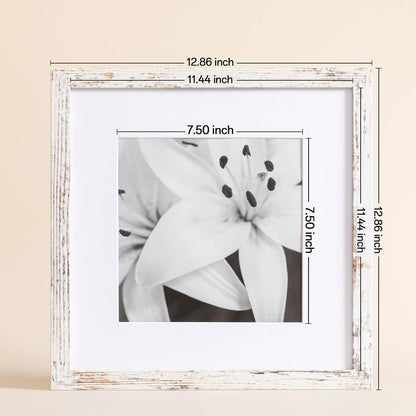 eletecpro 12x12 Picture Frames Set of 9 with Clear Acrylic Cover, Display 8x8 Photos with Mat or 12x12 Without, Classic and Sturdy Square Collage Gallery Wall Decor, Easy Wall Mount, Black