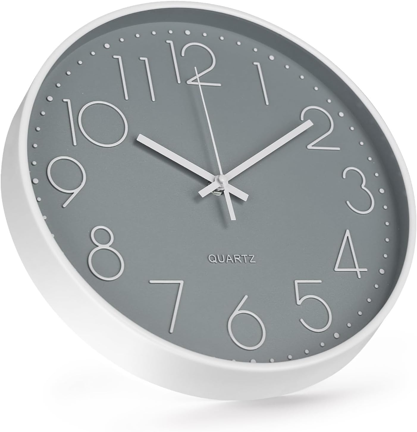 Wall Clock 12 Inch Non-Ticking Silent Modern Simple Style Round Decor Clock Gold Stereoscopic Dial Quartz Wall Clocks for Home/Office/School/Living Room/Bedroom/Kitchen