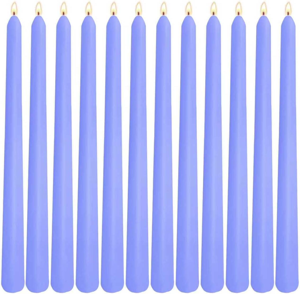 12-Pack Olive Green Taper Candles, 10 Inch Unscented Dripless Candlesticks, Long-Lasting Burn Time of 7-8 Hours, Perfect for Christmas Home Décor Spring and St. Patrick's Day