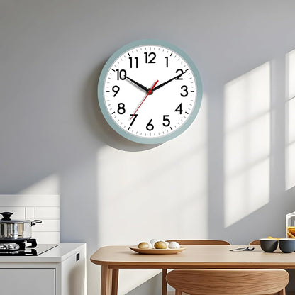 AKCISOT Wall Clock, Modern Small Wall Clocks Battery Operated 8 Inch, Silent Non-Ticking Analog Classic for Office, Home, Bathroom, Kitchen, Bedroom, School(Black)