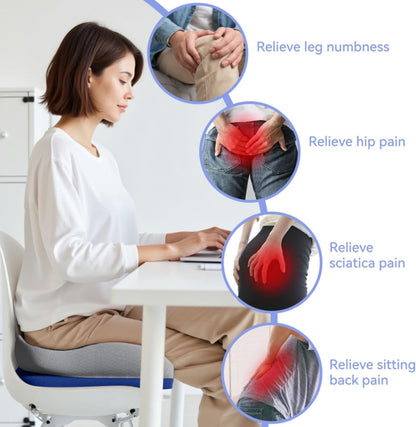 Seat Cushions for Office Chairs Wheelchair Cushion for Long Sitting Back Pain，Memory Foam Seat Car Computer Desk Chair Cushion，Coccyx Cushion for Tailbone Pain Relief Cushion Office Chair Black