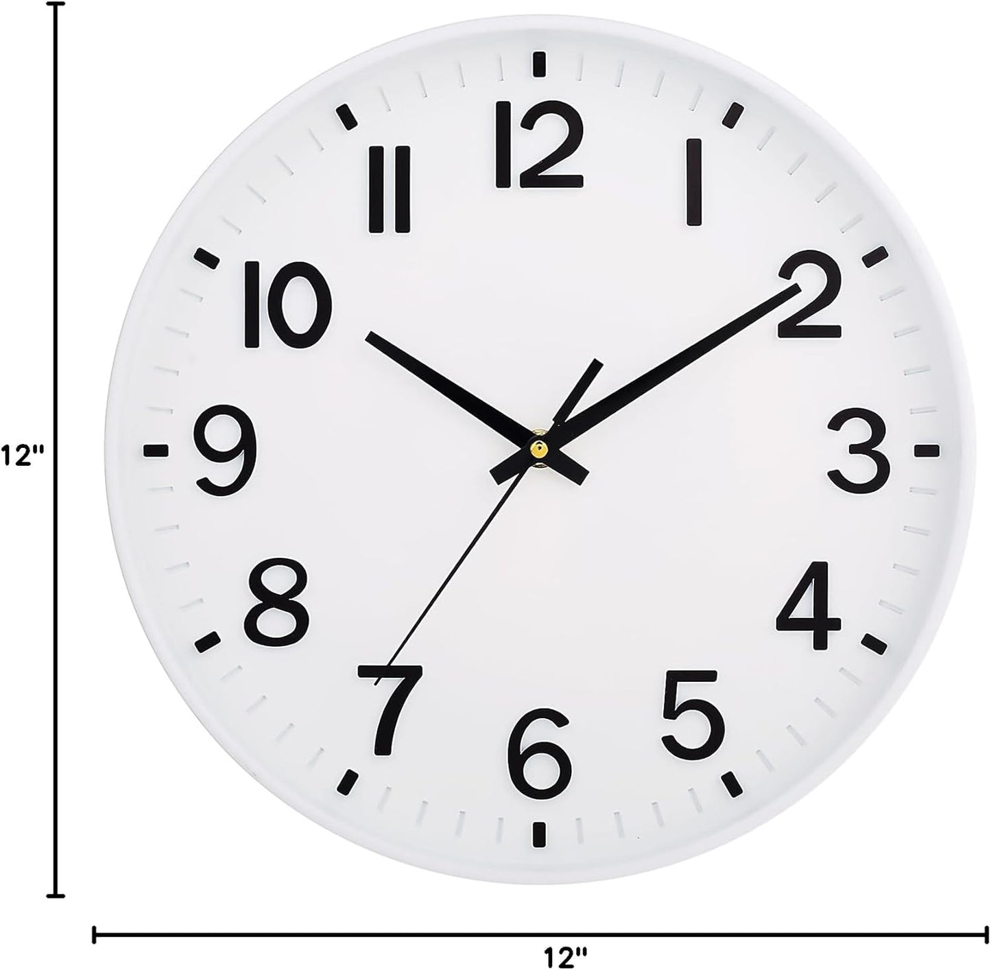 HZDHCLH Wall Clocks Battery Operated,12 inch Silent Non Ticking Modern Wall Clock for Living Room Bedroom Kitchen Office Classroom Decor (Olive Green and Gold)