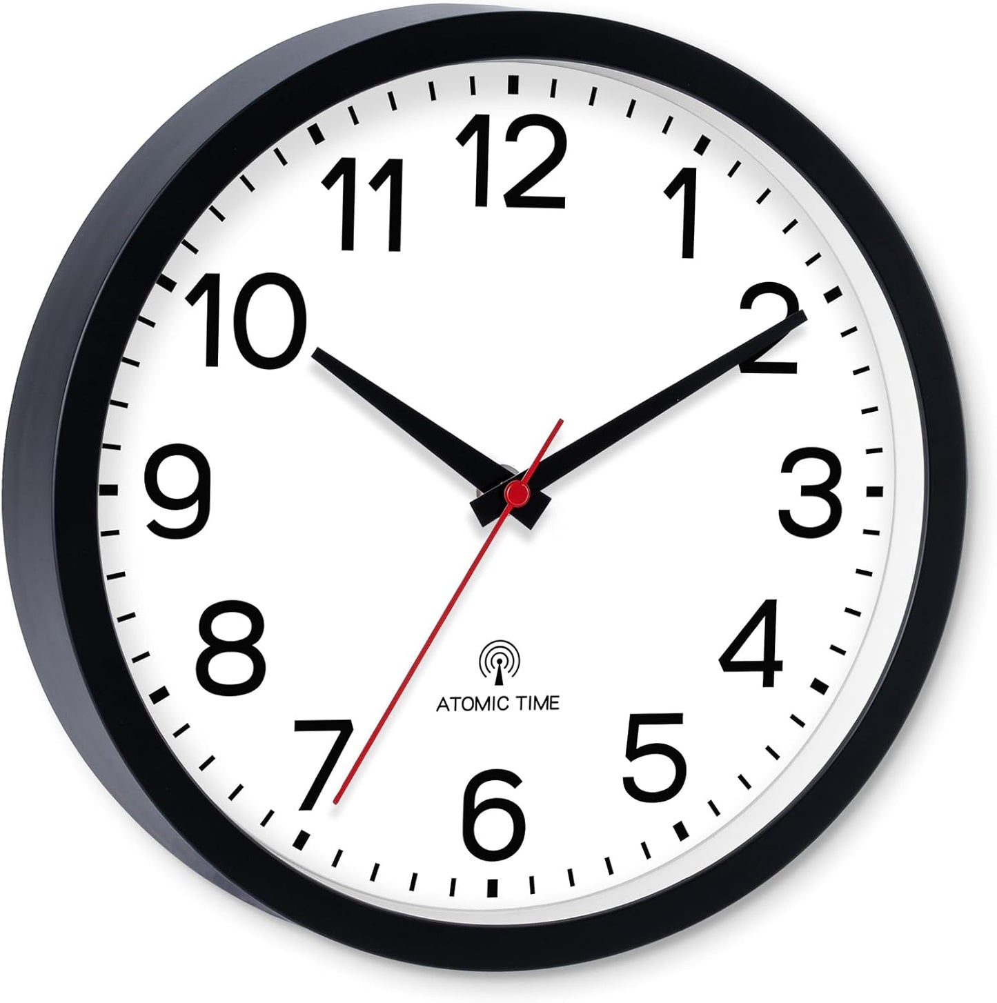 AKCISOT Wall Clock, Modern Small Wall Clocks Battery Operated 8 Inch, Silent Non-Ticking Analog Classic for Office, Home, Bathroom, Kitchen, Bedroom, School(Black)