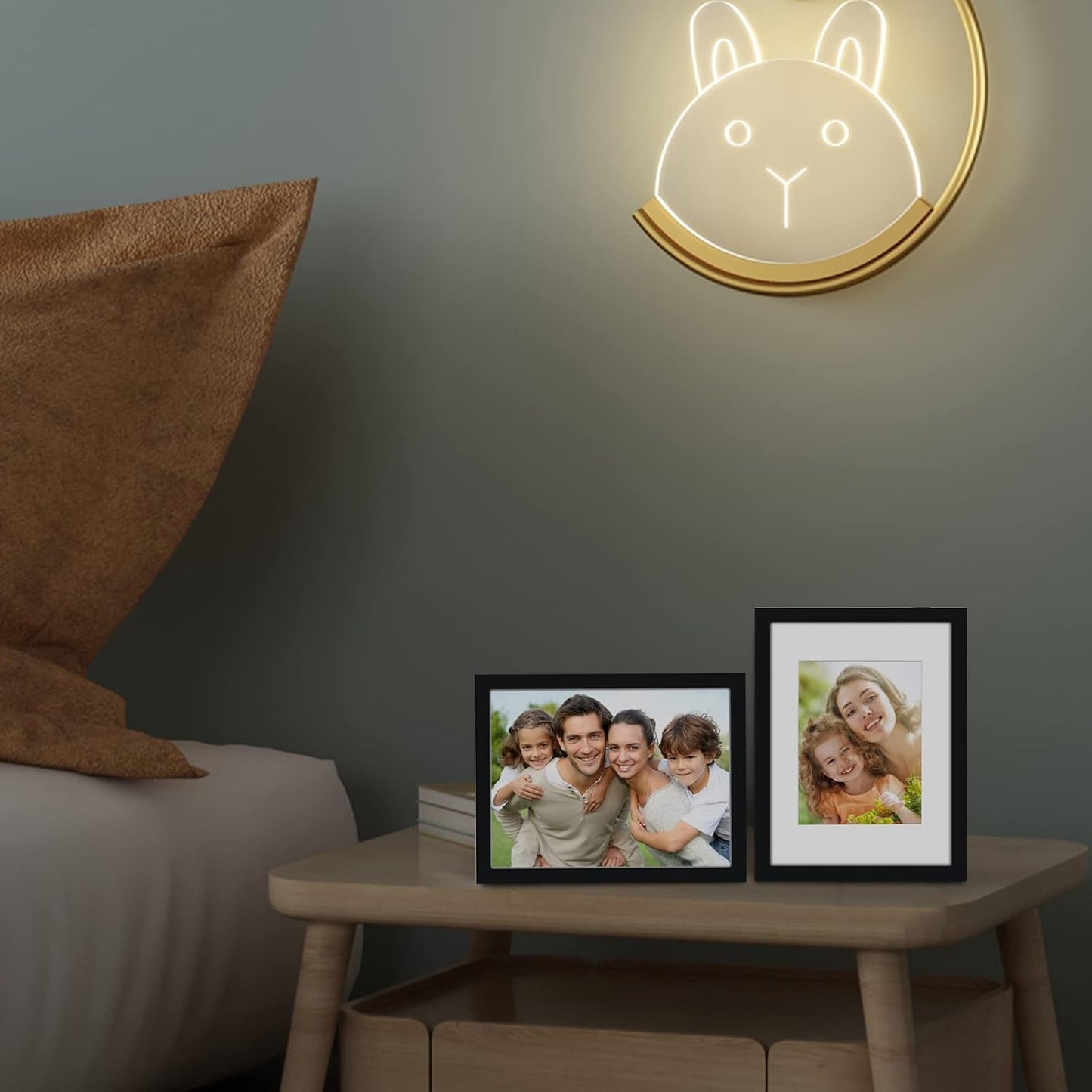 Egofine 8x10 Picture Frames Set of 4, Made of Solid Wood Covered by Plexiglass 4x6 and 5x7 with Mat or 8x10 without Mat, for Table Top Display and Wall Mounting Photo Frame Black