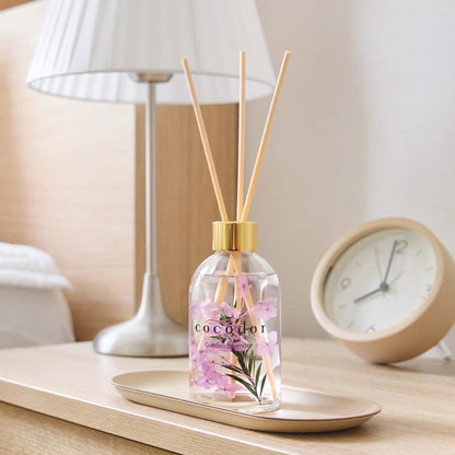 COCODOR Flower Reed Diffuser Set / 6.7oz / White Jasmine/Scent Diffuser with Sticks Home Fragrance Reed Diffuser for Bathroom Shelf Decor