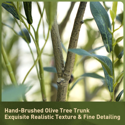 Verinatural Olive Tree Artificial Indoor 6ft - UV Resistant Large Fake Plants - Realistic Faux Olive Tree in Pot - Tall Artificial Plants Outdoor for Home, Patio, Living Room, Office Decor,VN138