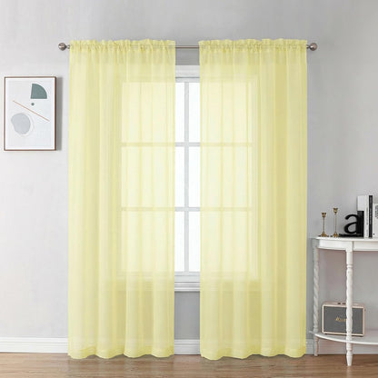 Chyhomenyc Sheer White Valances for Windows 2 Pack, Small Window Curtains for Living Room Bathroom Cafe Laundry Basement, Modern Top Dual Rod Pocket Voile Curtain, 42W x 14L inches, White - Colors A