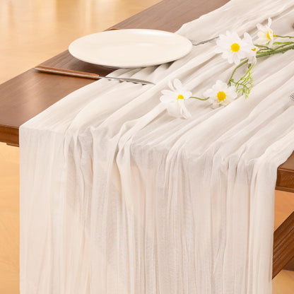 Socomi 3pcs Sage Green Cheesecloth Table Runner Summer Boho Rustic Gauze 120 inch 10FT Cheese Cloth Sheer Runner for Wedding Party Baby Shower Home Decor Holiday Decorations