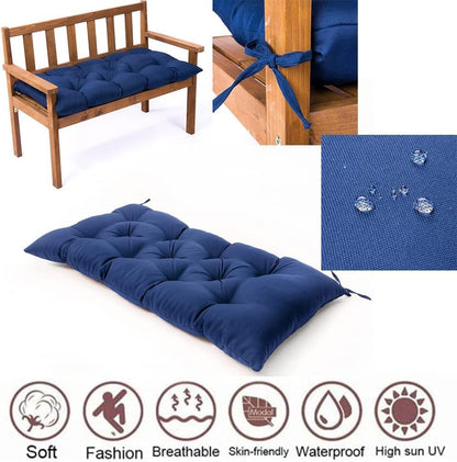 Waterproof & Sun-Resistant Outdoor Bench Cushion - Universal Fit for Patio Chairs, Swing Seats.Lounger Seat Cushions Outdoor Loveseat Bench Seat Pads (Navy,39.4 X 19.7 Inch)
