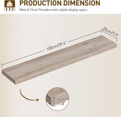 RALGEND Floating Shelves for Wall, 1.5" Thick Wall Shelf Set of 3 with Invisible Brackets, L31.5 x W7.9 Hanging Shelves Farmhouse Home Decor for Bathroom, Living Room, Bedroom, Rustic Brown 8301BJP3BF