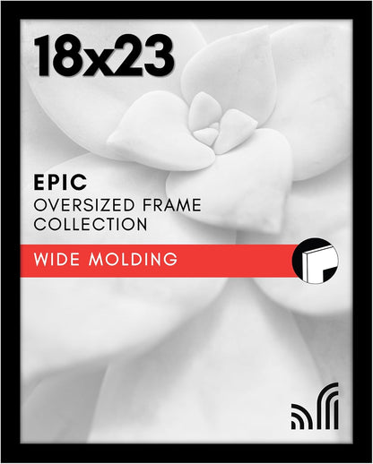 Americanflat 16x20 Picture Frame with Polished Plexiglass - Black Picture Frame - Wide Photo Frames Made of Engineered Wood for Vertical or Horizontal Wall Display - Epic Collection - Black - Colors A
