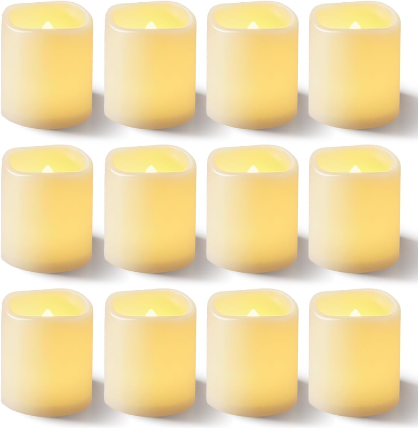 Homemory 24Pack Flickering Flameless Votive Candles,200+Hour Electric Fake Candles,Battery Operated LED Tealight for Wedding,Outdoor,Table,Halloween,Christmas Decor(Warm White,Battery Included)