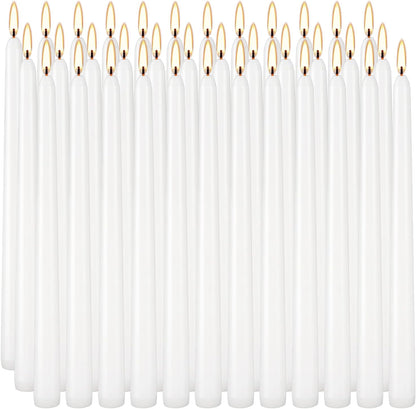 30-Pack 10-Color Taper Candles - 10 Inch Dripless & 10-Hour Burn｜Wedding/Birthday/Home Decor with Premium Wax