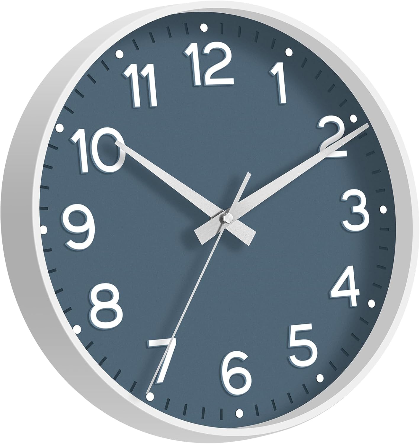 Roymnie Wall Clock Green, Silent Wall Clocks Battery Operated 8 Inch-Modern Non Ticking Analog Clock Decorative for Kitchen Office Bathroom Bedroom(Gold)