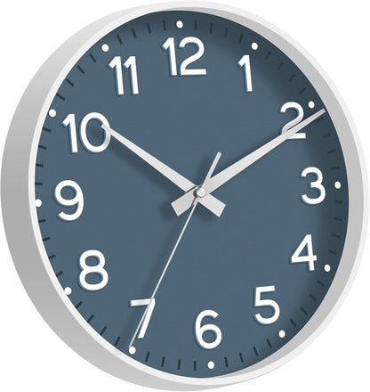 Roymnie Wall Clock Green, Silent Wall Clocks Battery Operated 8 Inch-Modern Non Ticking Analog Clock Decorative for Kitchen Office Bathroom Bedroom(Gold)