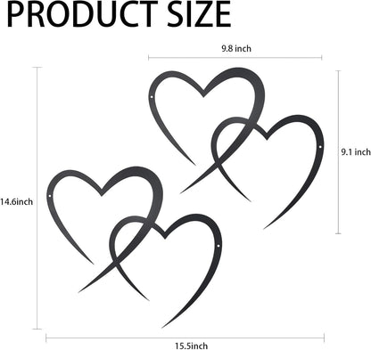 OYEFLY Infinity Heart Metal Wall Decor,Infinity Heart Wall Decor for Room Living,Wedding Decor (Black, style3 11.4 x 10.7in)