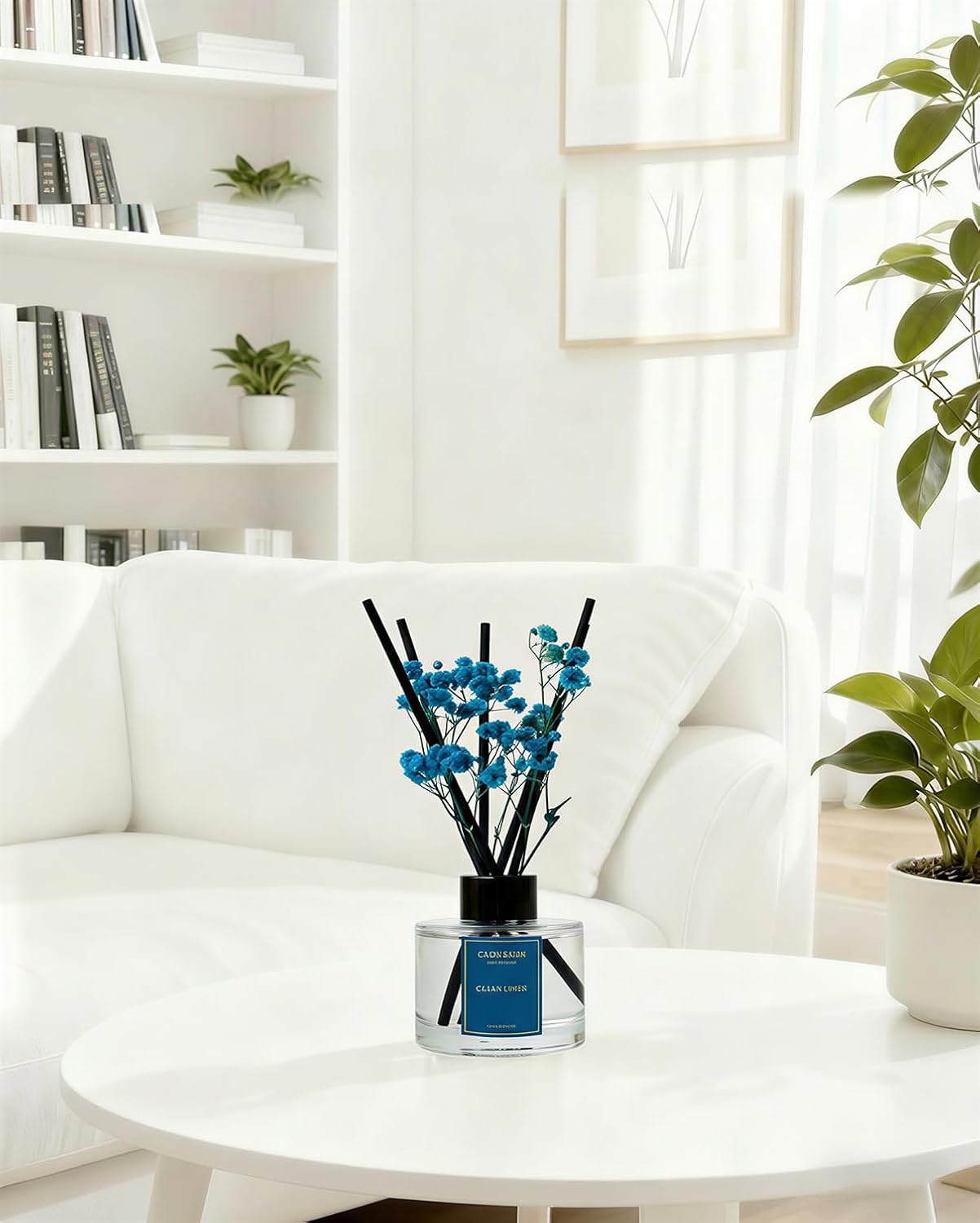 Reed Diffuser Set-Lemon Verbena Scent Fragrance Oil Diffuser with 6 Reed Sticks | Home & Bedroom Bathroom Decor,3.38 fl oz (100ml) (Lemon Verbena)