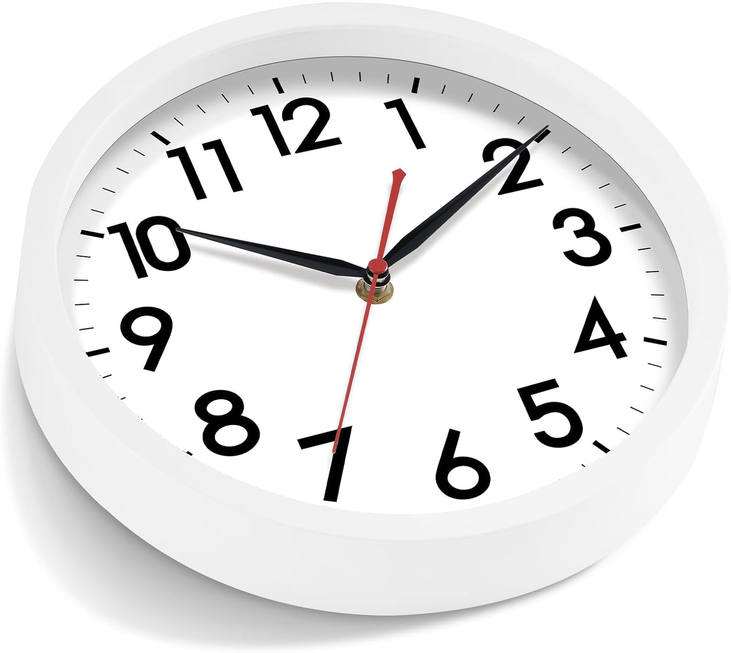 AKCISOT Wall Clock, Modern Small Wall Clocks Battery Operated 8 Inch, Silent Non-Ticking Analog Classic for Office, Home, Bathroom, Kitchen, Bedroom, School(Black)