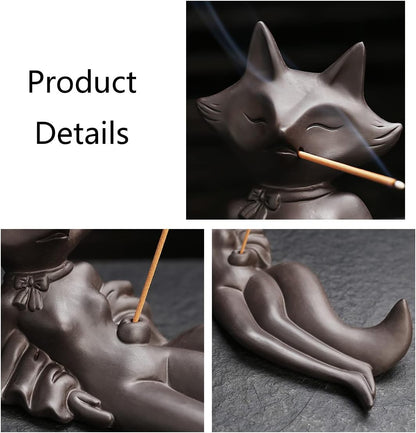 ChangWanna Frog Incense Stick Holder - Ceramic Insence Burner Ash Catcher, Insense Stand with 45 Sandalwood Sticks, Ornament for Aromatherapy/Yoga/Meditation/Home Living Room Office Decor