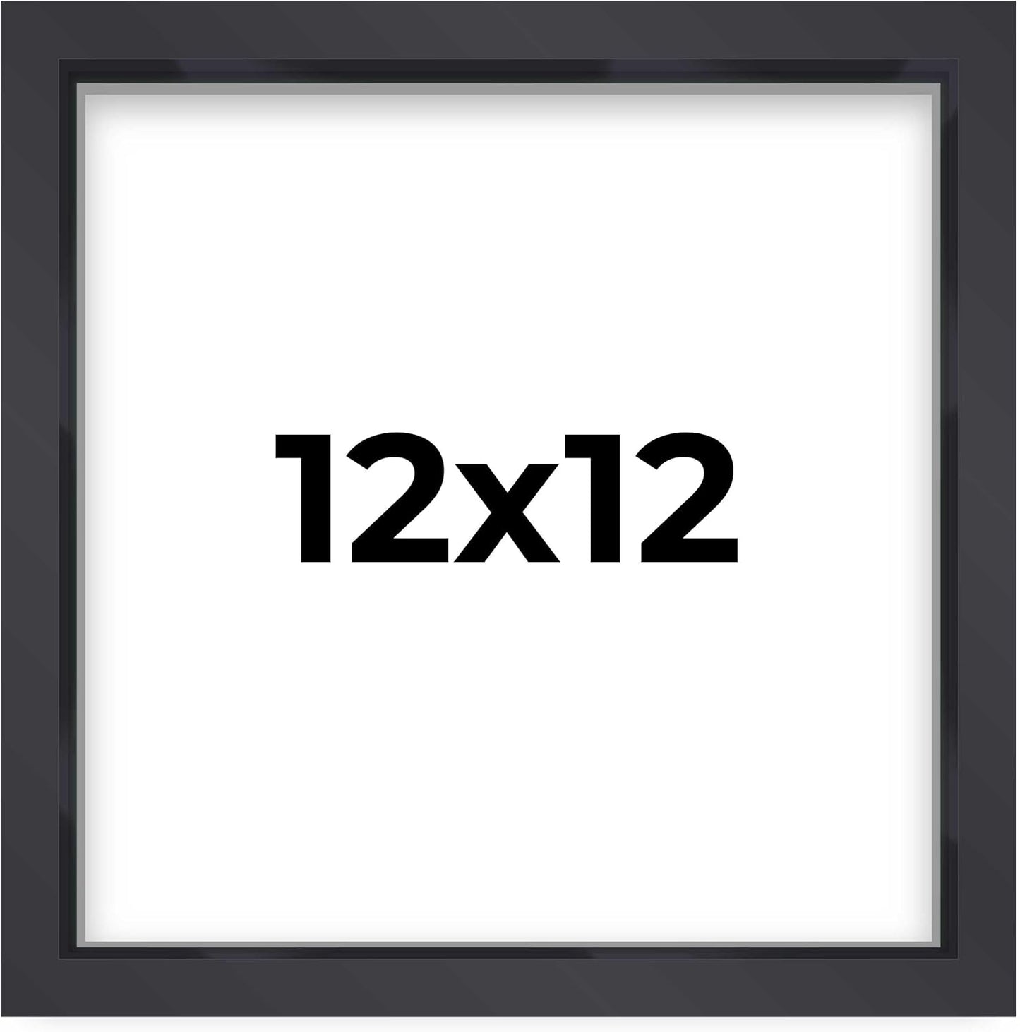 14x14 Shadow Box Black | 3/4" Depth of Usable Space | Solid Wood Pine | Includes UV Resistant Acrylic Plexiglass, Acid-Free Backing & Hanging Hardware | Made to Order in USA - Colors D
