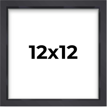 14x14 Shadow Box Black | 3/4" Depth of Usable Space | Solid Wood Pine | Includes UV Resistant Acrylic Plexiglass, Acid-Free Backing & Hanging Hardware | Made to Order in USA - Colors D