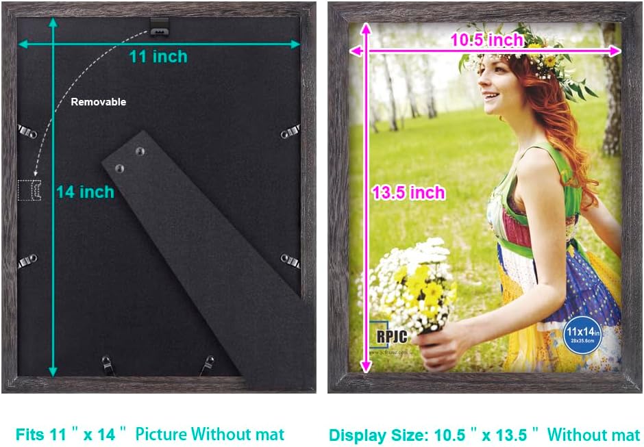 RPJC 5x7 Picture Frames Made of Solid Wood High Definition Glass for Table Top Display and Wall Mounting Photo Frame Black