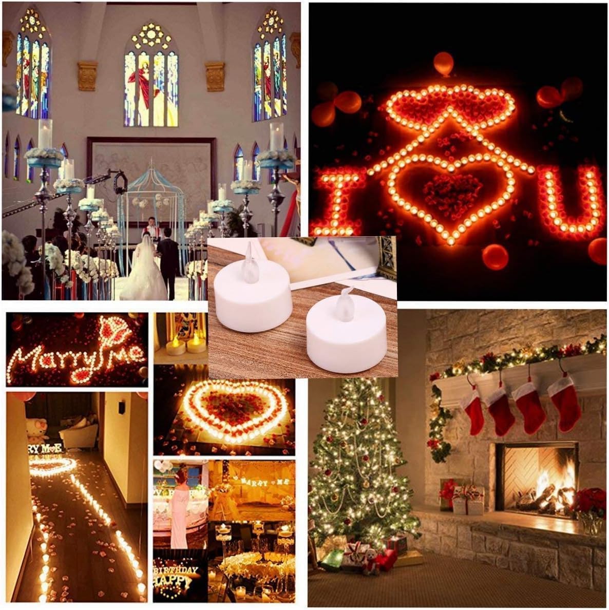 Nancia 100PACK Flameless LED Tea Lights Candles, Realistic and Bright Flickering Long Lasting 200Hours Battery-Powered, Ideal Party, Wedding, Birthday, Gifts Home Decoration Warm Yellow