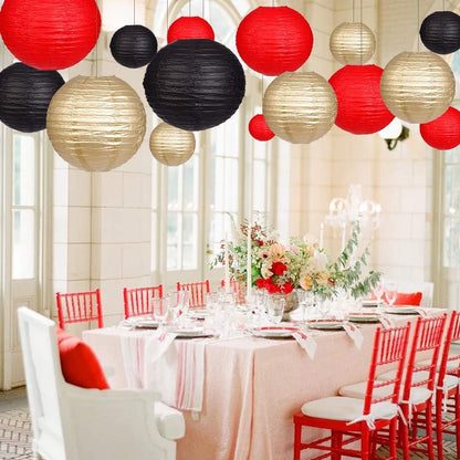 Paper Lanterns Decorative, Round Hanging Paper Lanterns Decorations for Rustic Party Bridal Shower Wedding Sage Green Birthday Party Supplies Gold/Ivory/Sage Green 15pcs
