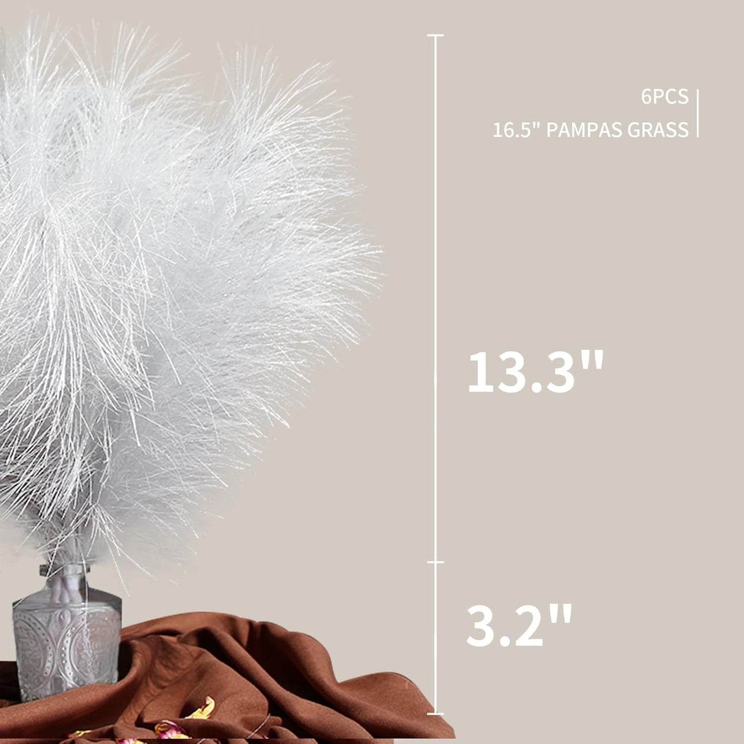 ZIFTY 7-Pcs 38"/3.1FT Faux Pampas Grass Large Tall Fluffy Artificial Fake Flower Bedroom Decor Boho Decor Bulrush Reed Grass for Vase Filler Farmhouse Home Wedding Decor (Beige Mixed)