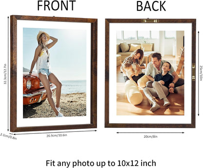 Trwcrt 4x6 Floating Picture Frames Set of 4, Double Glass Photo Frame Display up to 6 x 8 Photos for Desktop or Wall Hanging, Black