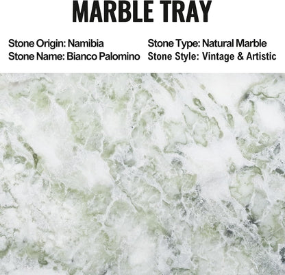 Koville Italian Travertine Tray, 12"x6" Vanity Decorative Marble Tray for Countertop, Catchall Tray for Perfume, Candles, Jewelry Dish Tray