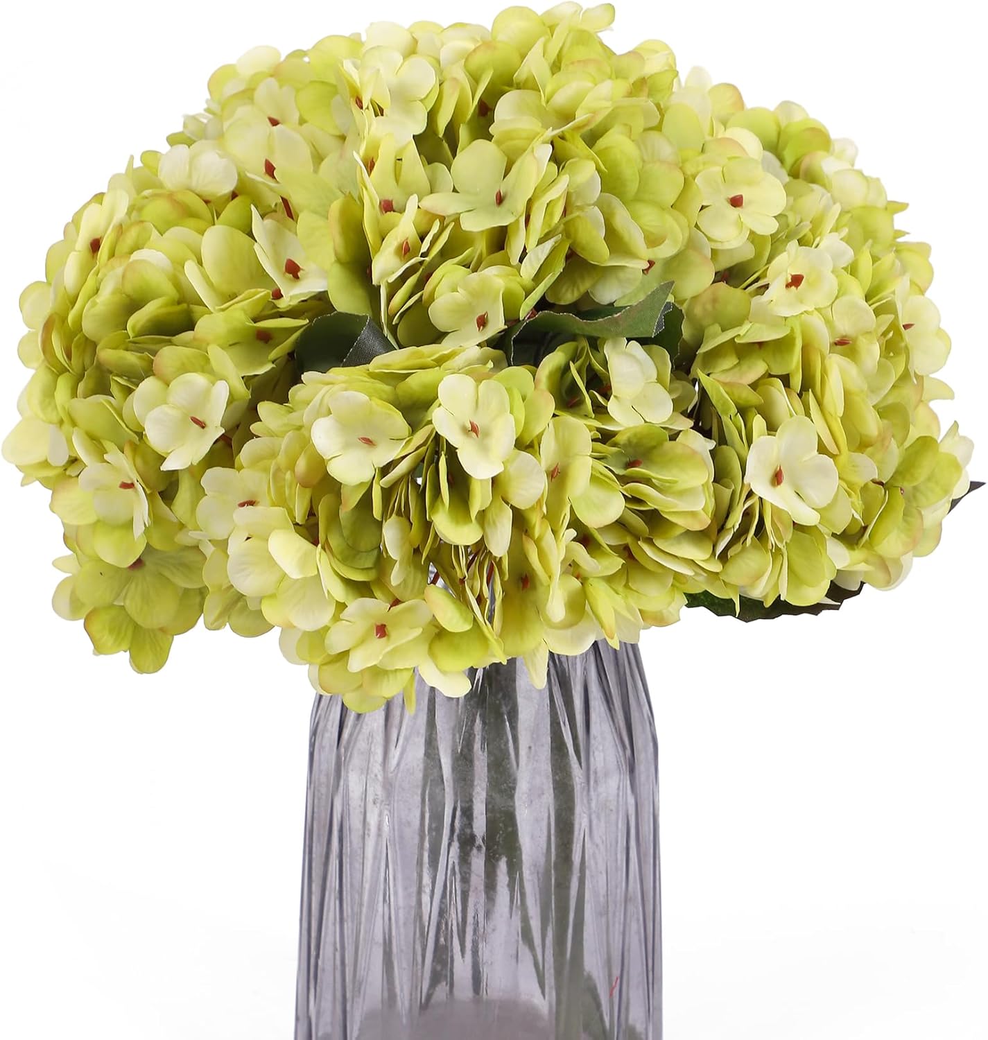 Kimura's Cabin 6pcs White Hydrangea Artificial Flowers Silk Fake Hydrangeas Faux Hydrangea Flowers with Stems for Wedding Bouquets Arrangement Home Table Centerpieces Baby Shower Party Decoration