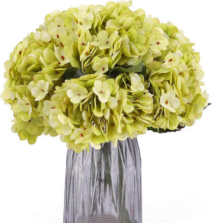 Kimura's Cabin 6pcs White Hydrangea Artificial Flowers Silk Fake Hydrangeas Faux Hydrangea Flowers with Stems for Wedding Bouquets Arrangement Home Table Centerpieces Baby Shower Party Decoration
