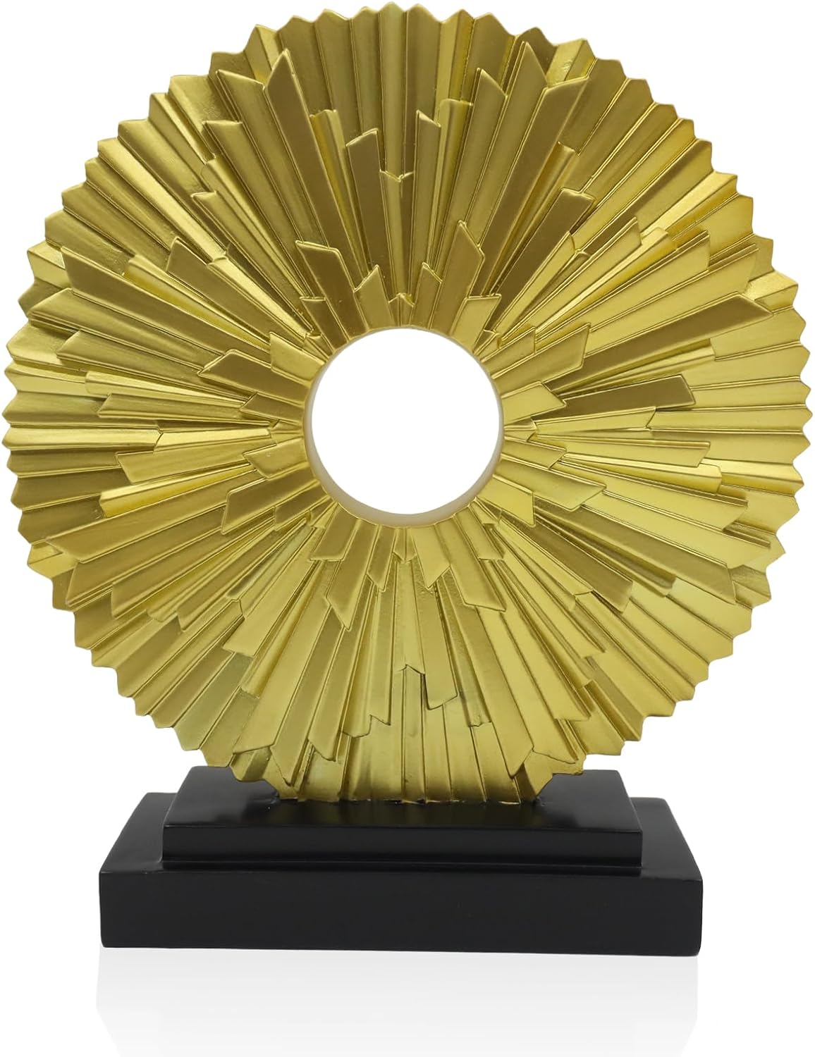 DOVDOV Gold Home Decor Sculpture, Unique Round line Statue, Modern Home Decor, Decorative Panel Statue Gold Decoration for Living Room TV Stand, Office, Bedroom, Dining Table Centerpiece.