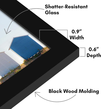 Americanflat 12x18 Poster Frame with Shatter-Resistant Glass - Signature Collection - Gallery-Style Frames Made of Engineered Wood - Photo Frame for Wall Display - Black - Colors C