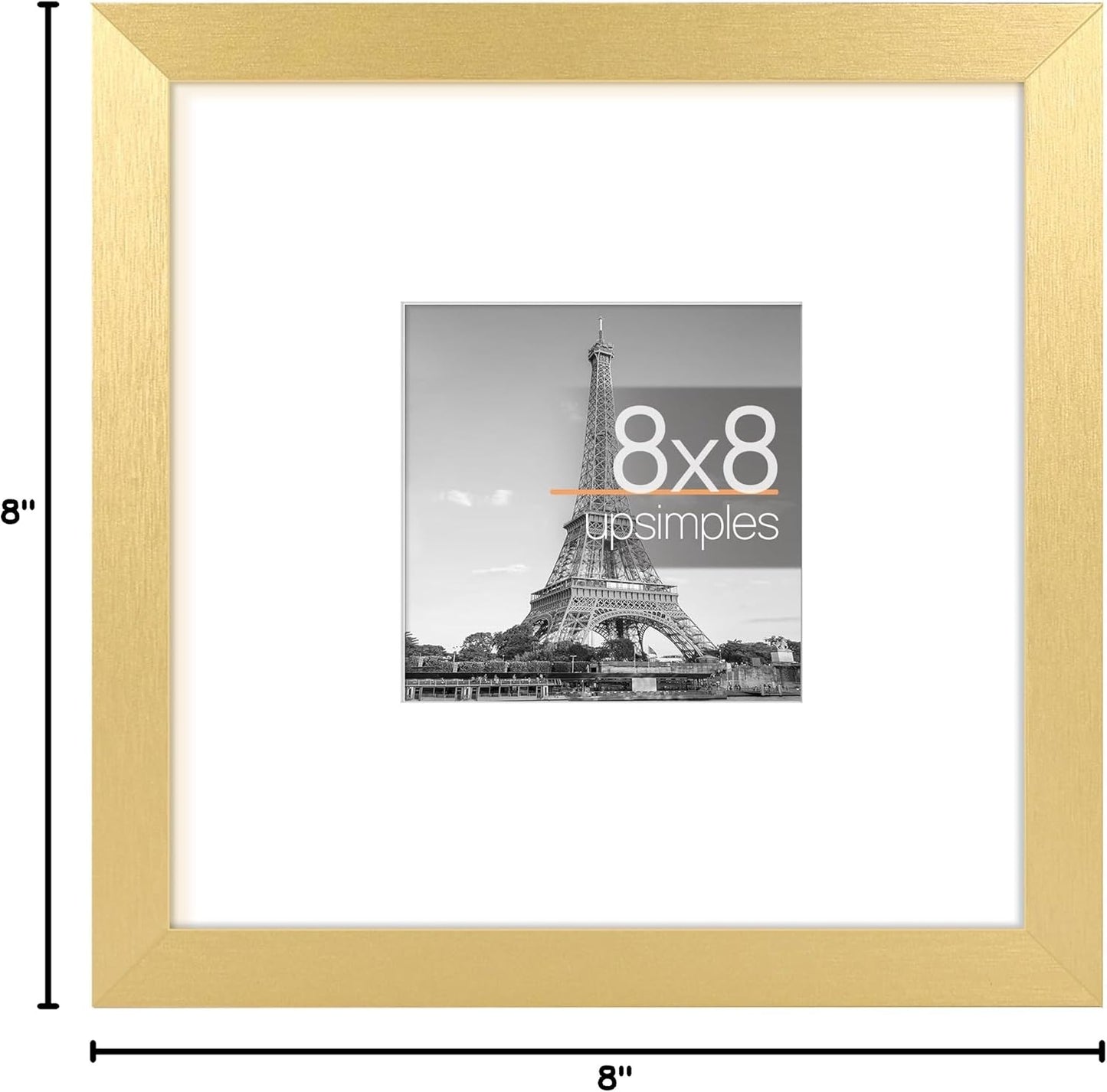 upsimples 8x10 Picture Frame, Display Pictures 5x7 with Mat or 8x10 Without Mat, Wall Hanging Photo Frame, Black, 1 Pack - Colors A