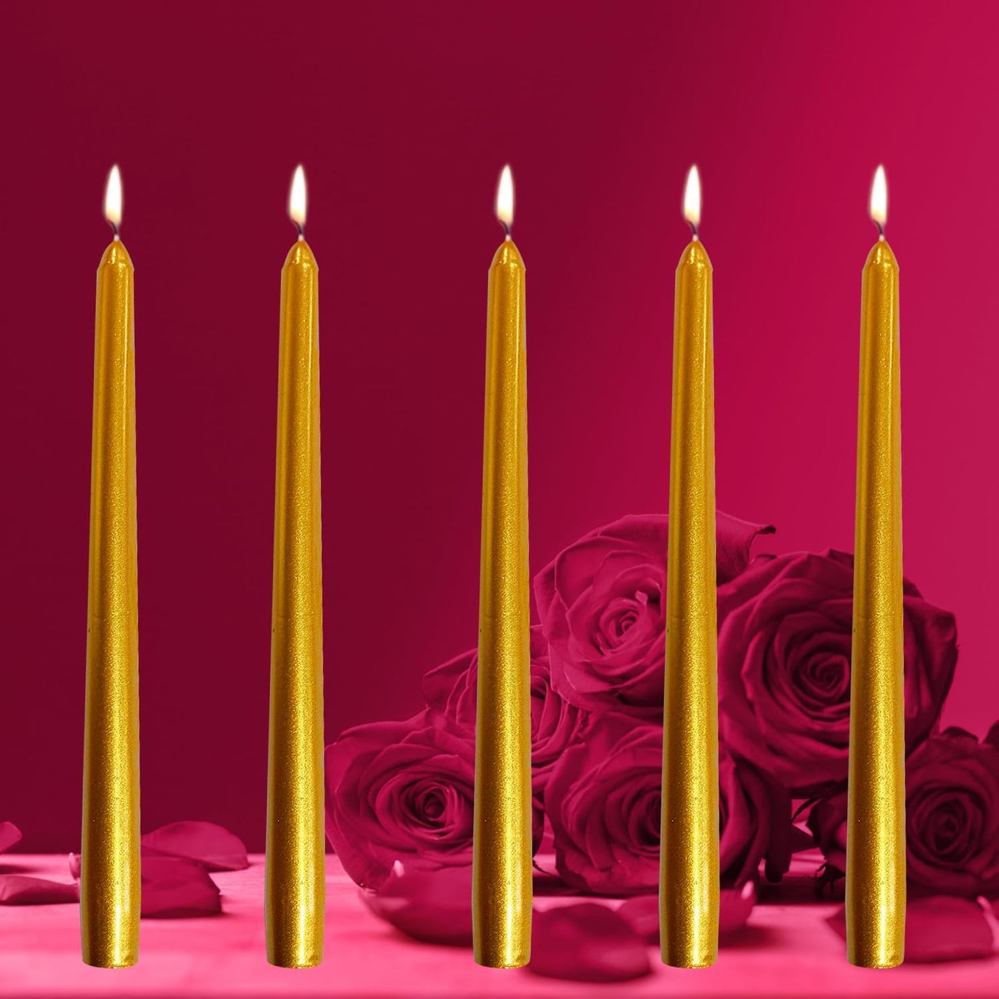 4 Pack White Taper Candles丨Taper Candles 10 Inch Dripless丨Unscented & Smokeless Candlesticks Bulk丨7-8 Hours Long Burning Tall Candles丨Ideal for Christmas Weddings Parties Dinner