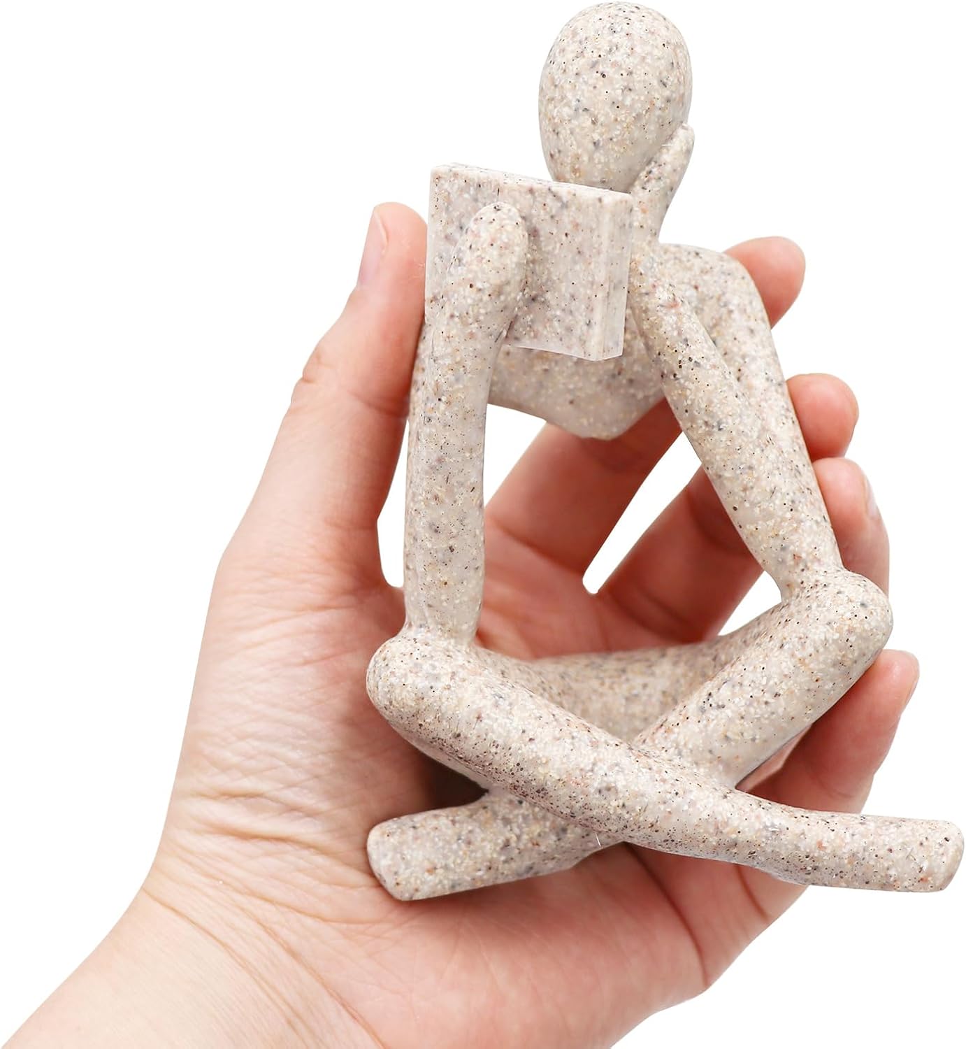 Jinkoozz Reading Women Statue, Thinker Sculptures, Abstract Art Ornament, Modern Aesthetic Figurine Decoration, Suitable for Home Living Room Bedroom Office Shelf Table Desk Bookshelf Decor