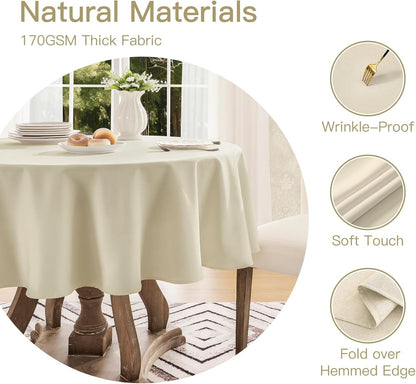 Veblandy Rectangle Tablecloth Waterproof Linen Textured Table Cloth Stain and Wrinkle Resistant Washable, Decorative Fabric Table Cover for Dining, Party and Camping (Sage Green, 52 * 70)