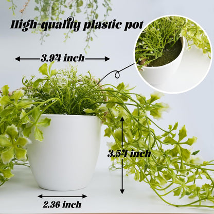 3 Packs Fake Hanging Plants with Black Pots, 20" Artificial Hanging Plants for Wall Decor, Fake Fern Plants Mandala Vine for Home Bathroom Bedroom Kitchen Office Room Decor