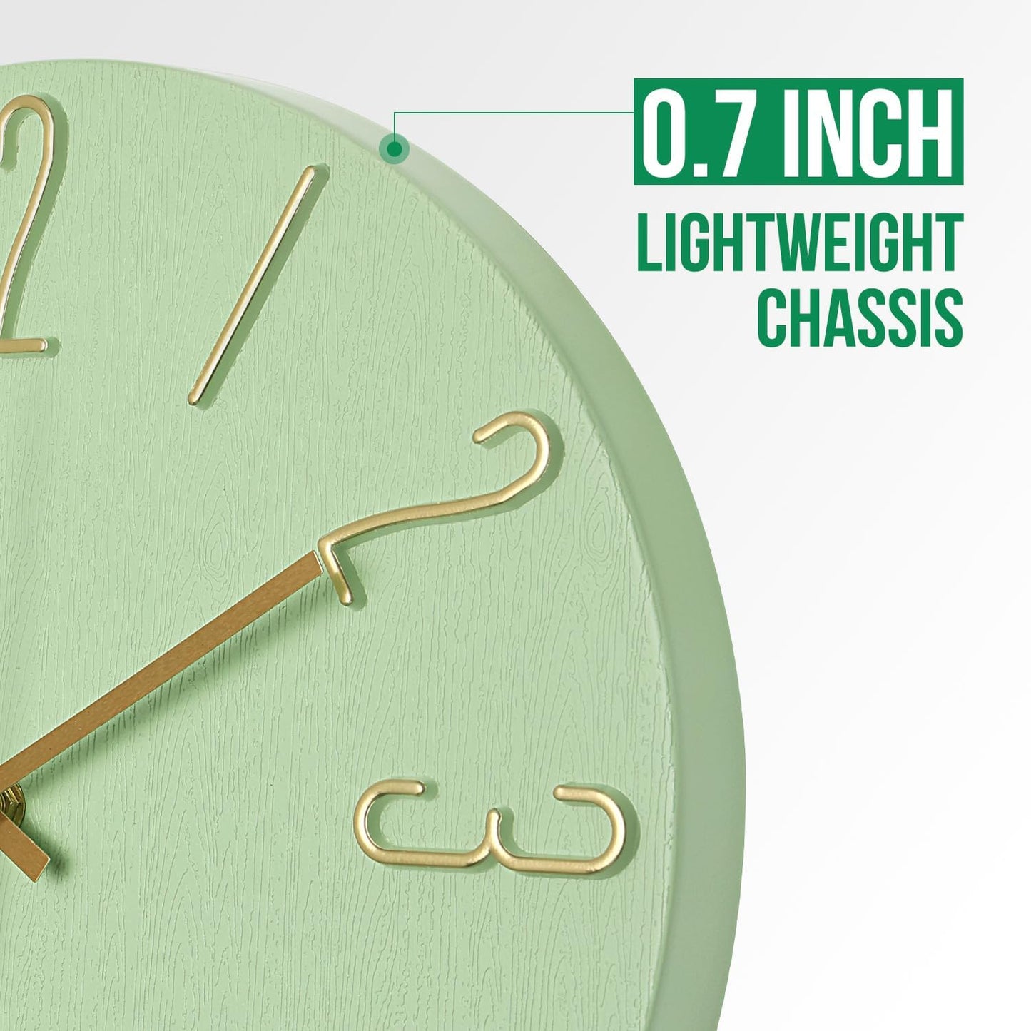 Wall Clock 12 Inch Silent Non-Ticking Imitation Wood Indoor Clock Round White Decor Clock Modern 3D Figures Quartz Wall Clocks for Home, Hotel, Office, School, Bedroom, Living Room, Kitchen