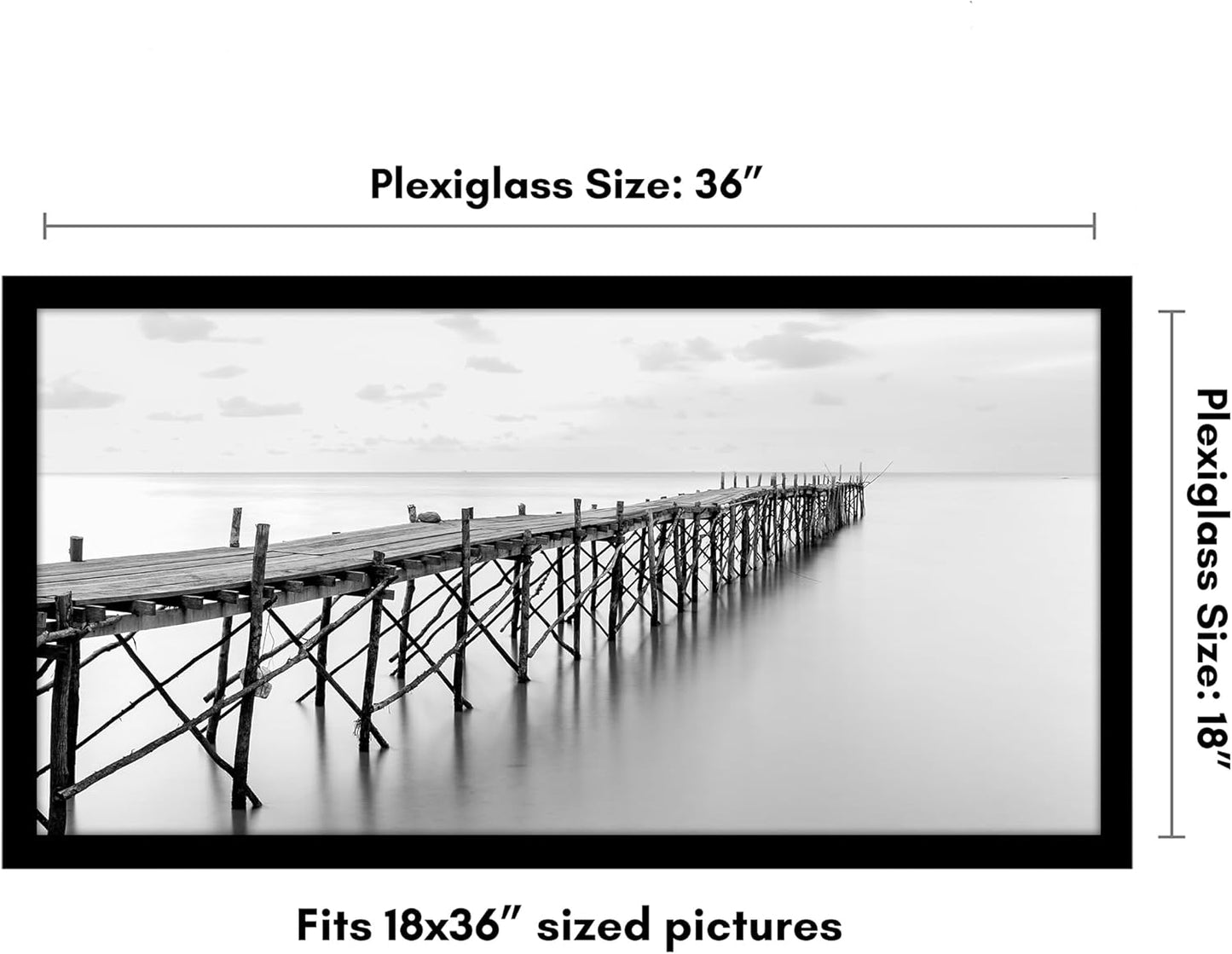 Americanflat 16x20 Picture Frame with Polished Plexiglass - Black Picture Frame - Wide Photo Frames Made of Engineered Wood for Vertical or Horizontal Wall Display - Epic Collection - Black - Colors A