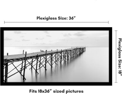 Americanflat 16x20 Picture Frame with Polished Plexiglass - Black Picture Frame - Wide Photo Frames Made of Engineered Wood for Vertical or Horizontal Wall Display - Epic Collection - Black - Colors A