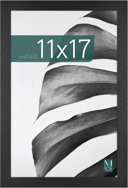 MCS Studio Gallery 16x24 Poster Frame Black Woodgrain Engineered Wood, Vertical & Horizontal Wall Hanging Large Picture Frame for Photos, Posters & Art Prints (1-Pack)