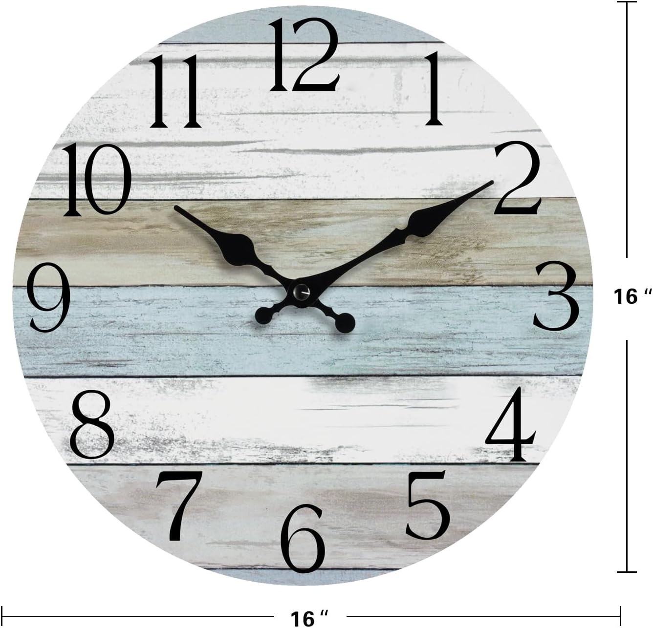 Wall Clock, Rustic Wall Clocks Battery Operated Silent Non Ticking, Country Round Wooden Clocks Farmhous Wall Decorative for Kitchen, Bathroom, Living Room (Gray 8 Inch)
